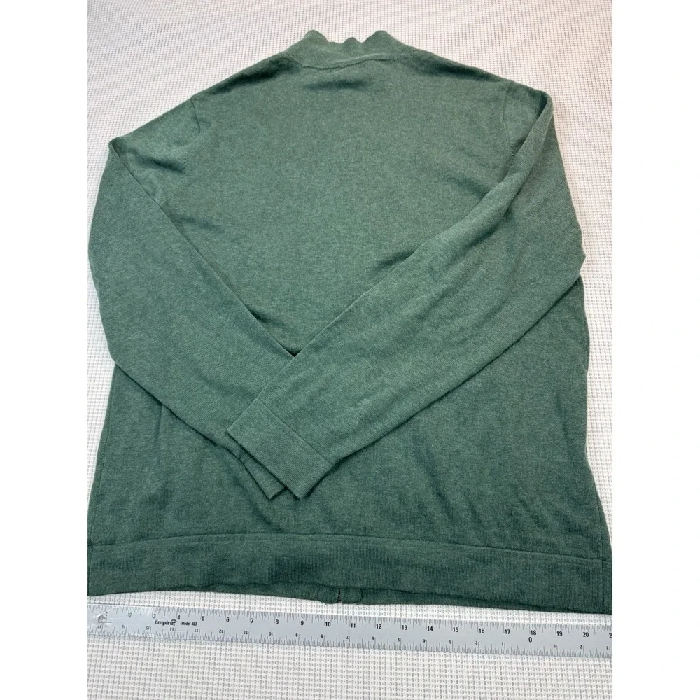 (557)Banana Republic Full Zip Sweater Mens Large Green 100% Cotton Casual Jacket